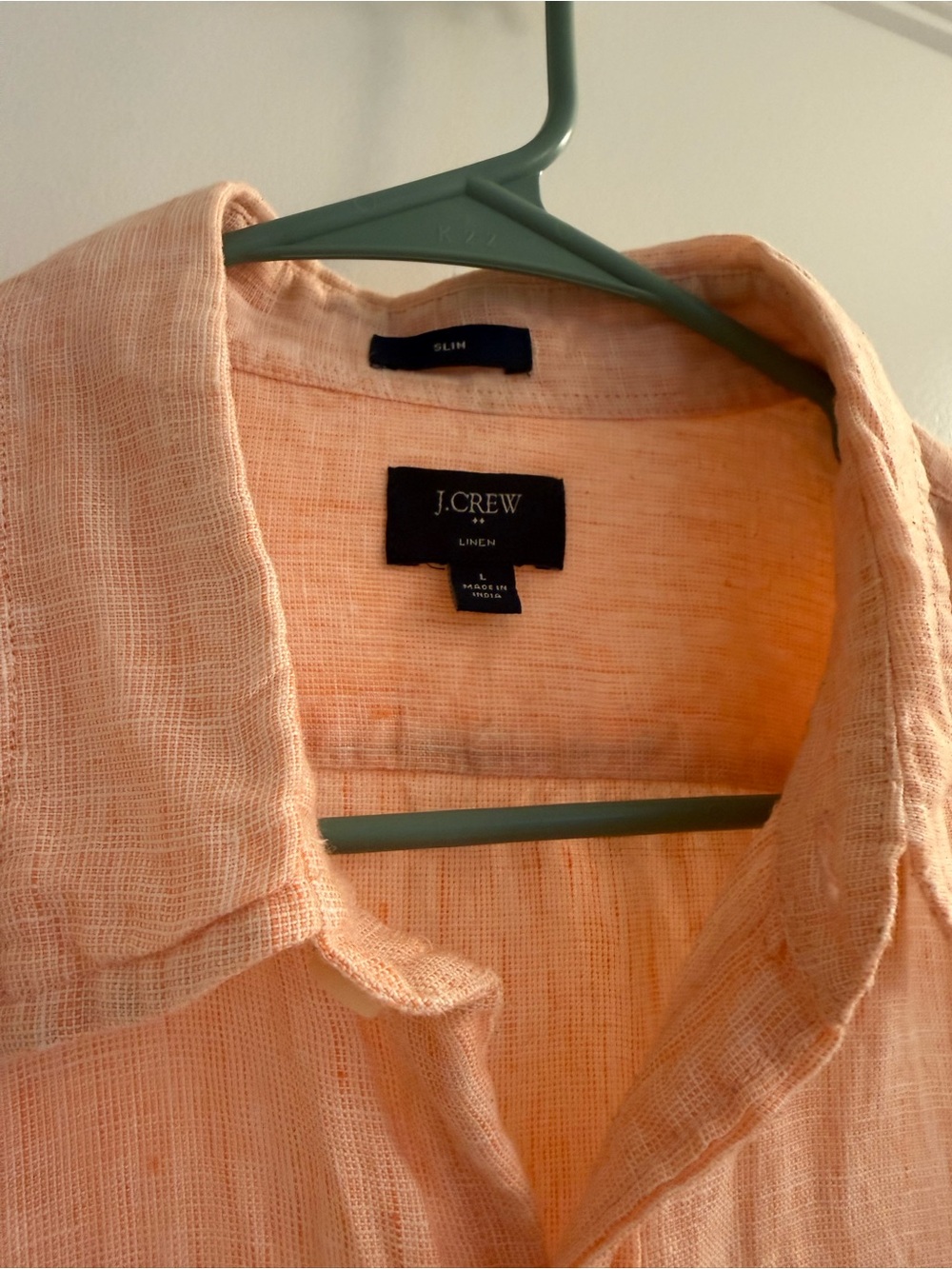 J. Crew Peach Linen-Blend Long-Sleeve Button-Down Shirt - Picture 2 of 3